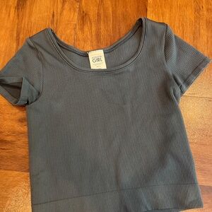 Athleta Girl Rise Above Rib Crop Tee
